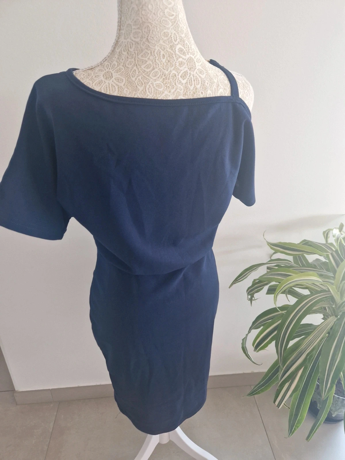 Asymmetrical navy blue dress - S – photo 3